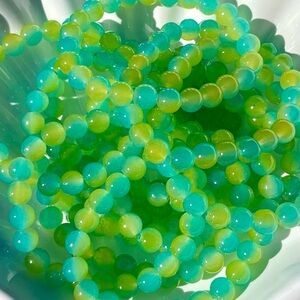 Lime Water Glass Beaded Bracelets NWOT